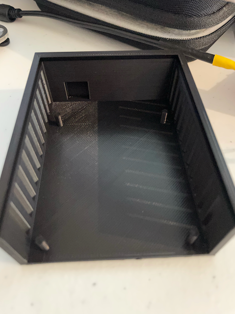 the completed 3D print of the box
