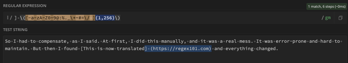 Regex, um die durcheinandergebrachten URLs zu finden