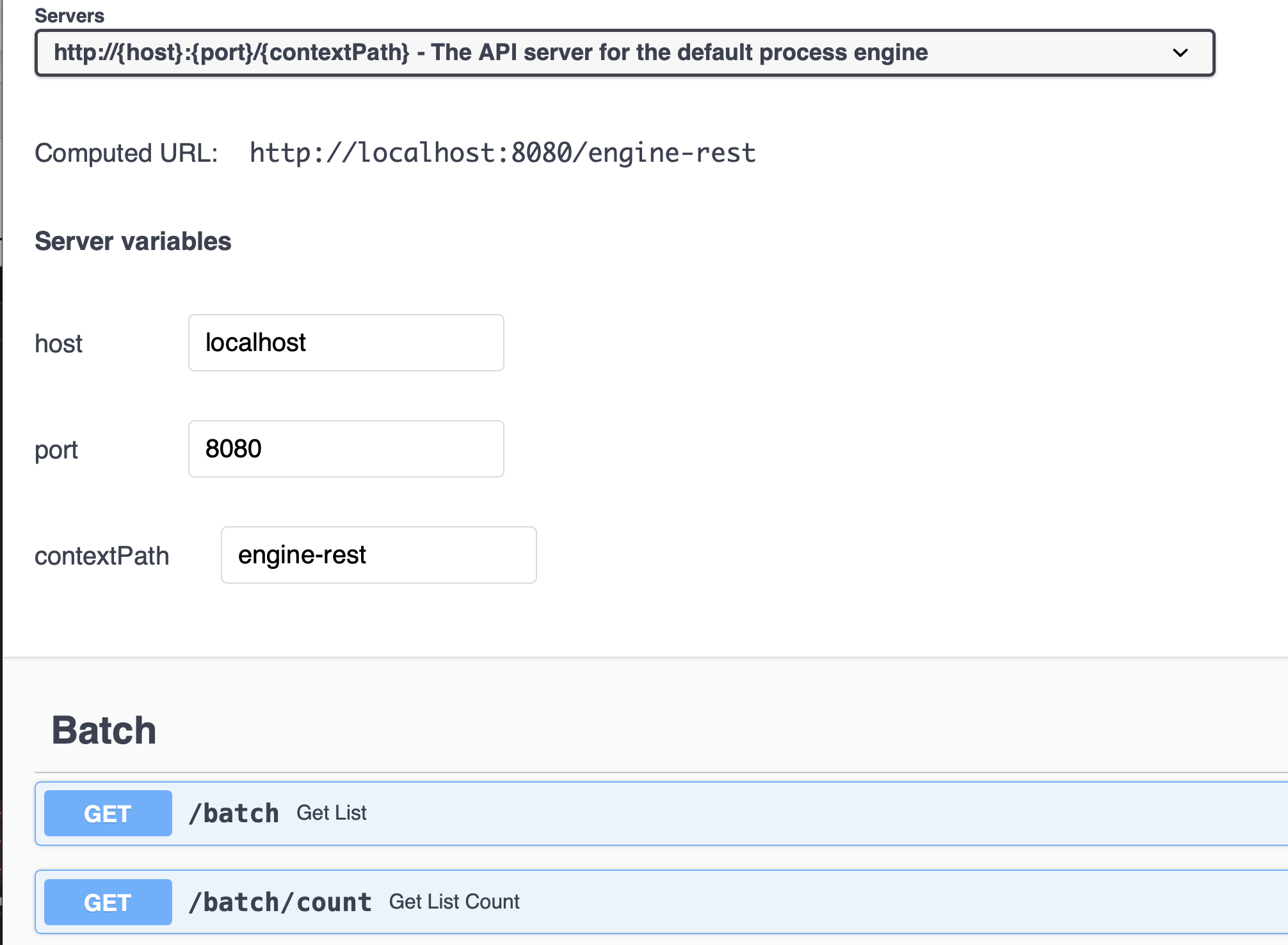 Captura de pantalla que muestra el servidor API en el puerto 8081