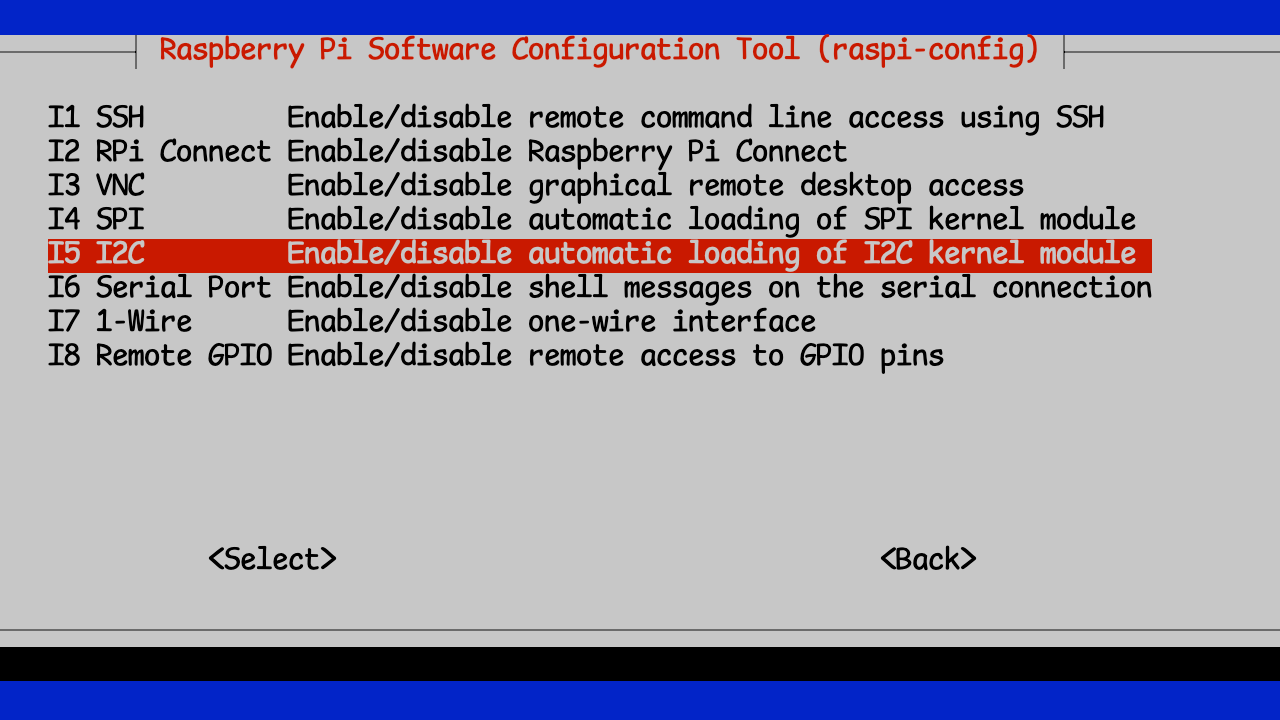 Enable I2C interface